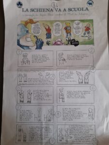 La Schiena va a scuola in fumetto